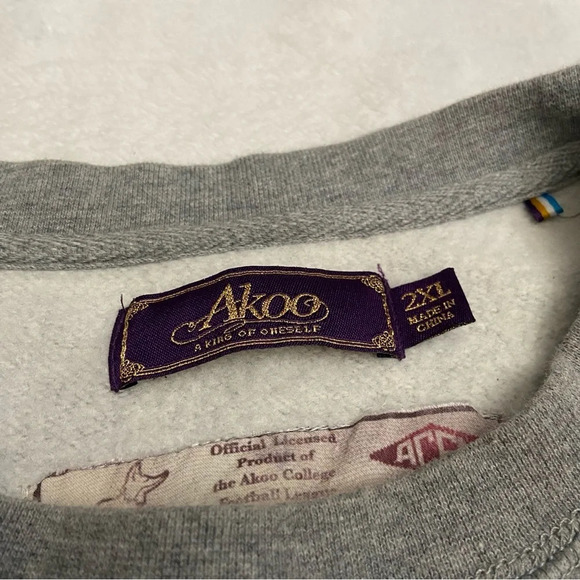 Akoo collegiate football 1946 embroidered crewneck XXL gray 28577 - Picture 8 of 14